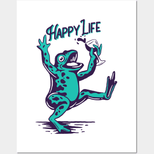 A frog who enjoys life Posters and Art